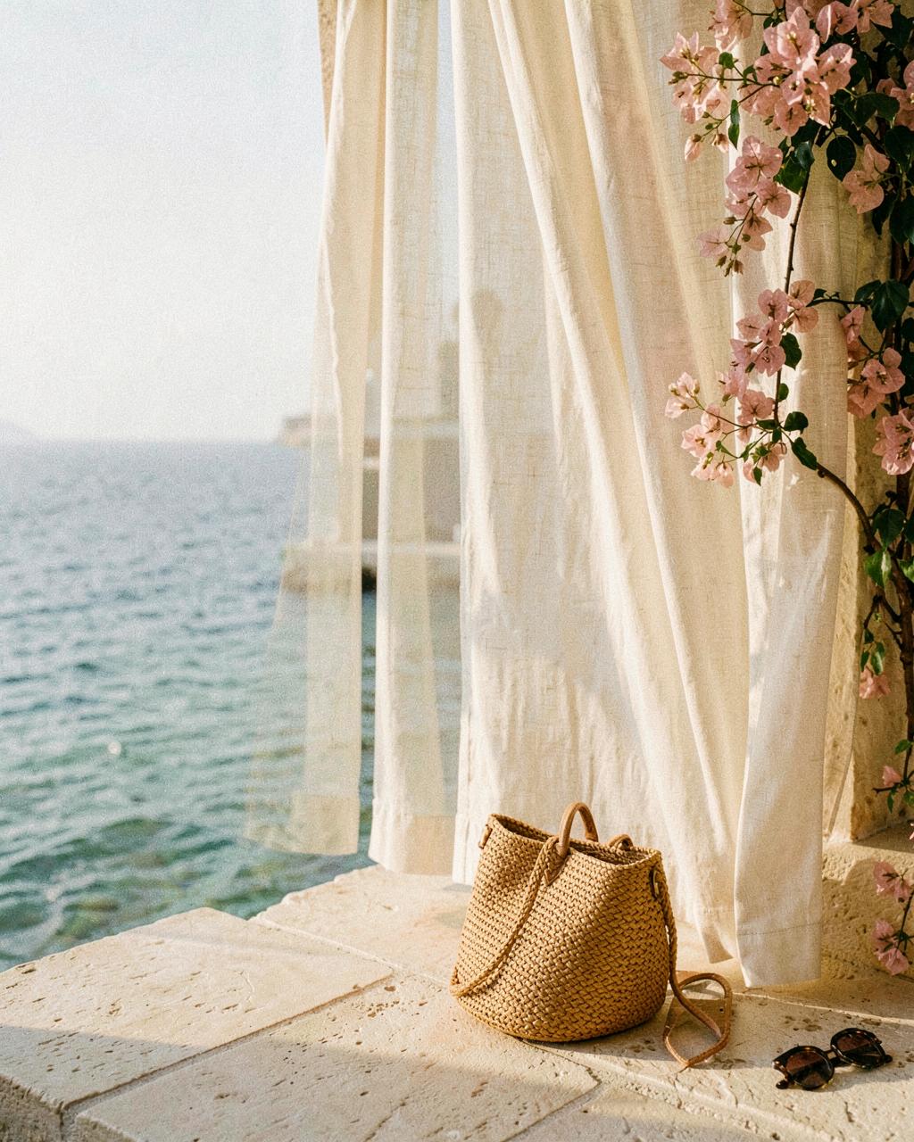 Sunlit Mediterranean travel setting